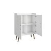 Manhattan Comfort Bogart Accent Cabinet in White and Nature 255BMC6